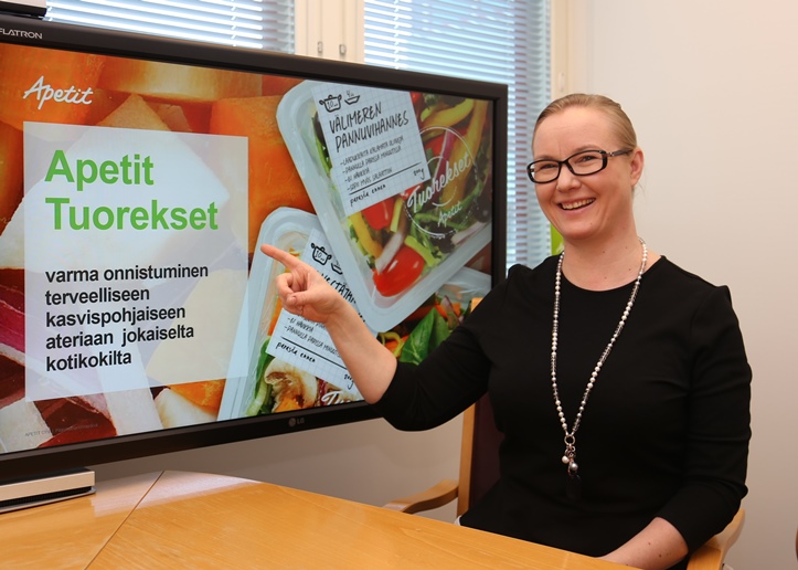 Apetit Ruoka Oy:n toimitusjohtaja Anu Ora on innostunut Tuorekset-tuoteperheen markkinoille tulemisesta.